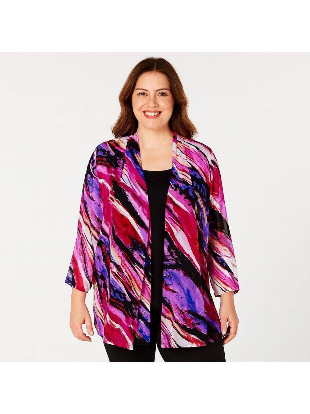JM Collection XL Abstract Brushstroke Jacket – Bold, Artistic, Statement Piece!